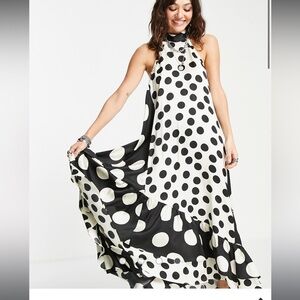Topshop Polka Dot Midaxi Dress